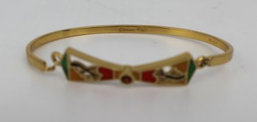 Vintage Enamel & Silver Gilt Art Deco Clarice Cliff Bracelet