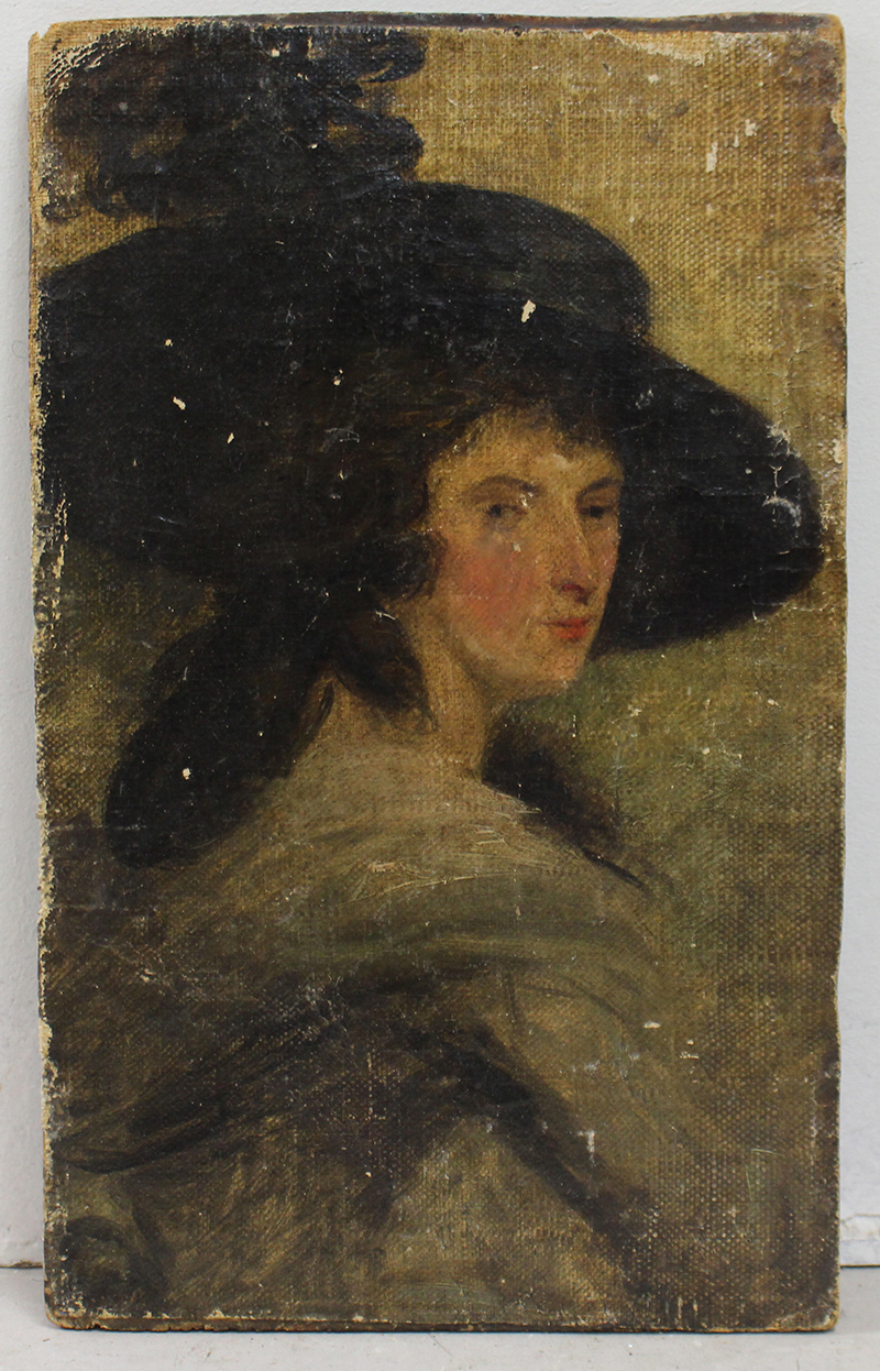 Small Lady Oil on Board English Early 18th c. - Image 3 of 9
