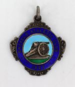 Enfield Athletic Club Enamel Silver Pendant Birmingham 1928