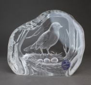 Signed Dartington Crystal Paperweight