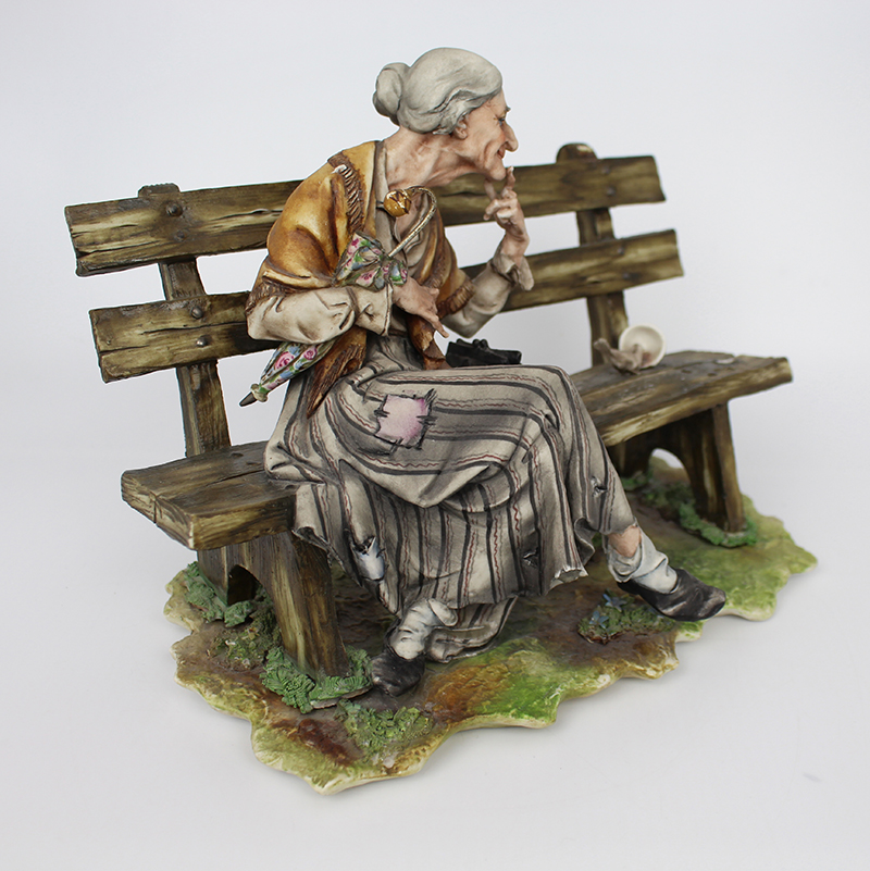 Capodimonte Lady Tramp on Bench - Image 2 of 5