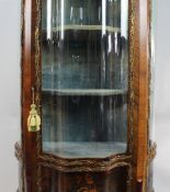 Antique French Serpentine Vernis Martin Display Cabinet