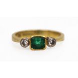 Emerald & Diamond 18ct Gold Ring