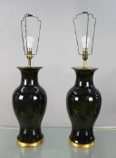 Pair of Vintage Ceramic & Gilt Table Lamps