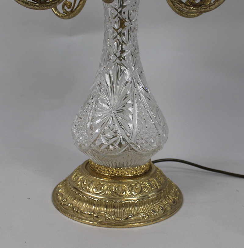 Heavy Crystal Style Italian Table Lamp - Image 4 of 6