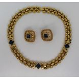 Vintage Swarovski Demi Parure Necklace & Earrings Sapphire Style