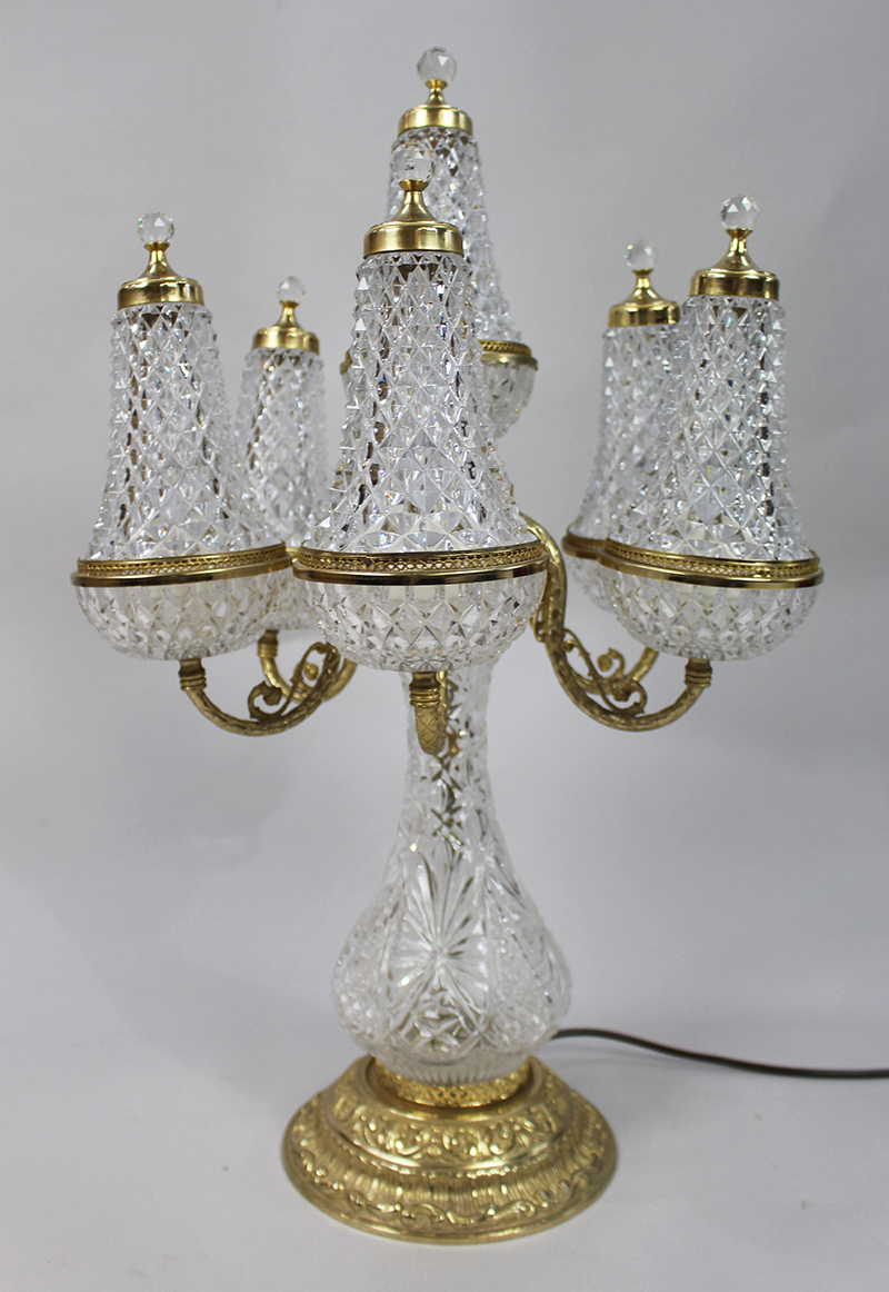 Heavy Crystal Style Italian Table Lamp