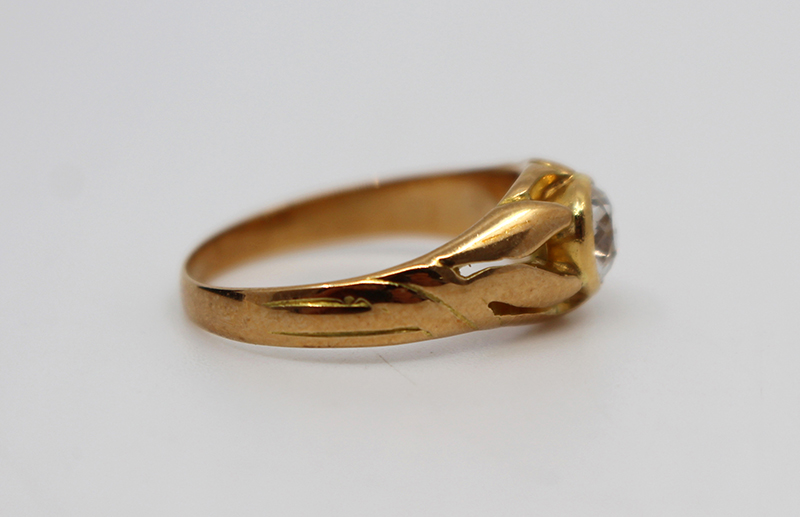 Early 20th c. 15 ct Rose Gold 0.52 carat Diamond Ring - Image 3 of 8