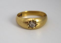 Diamond 18ct Yellow Gold Signet Ring