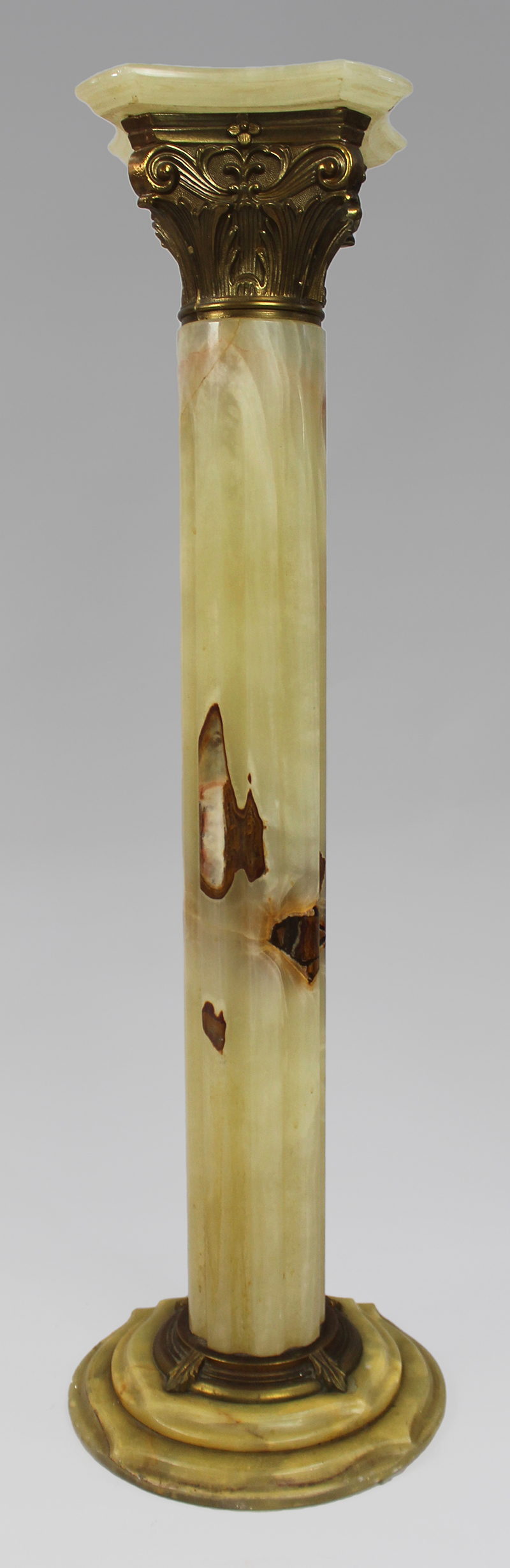 Onyx & Gilt Metal Column Pedestal - Image 3 of 5