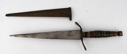 Antique Dagger with Turned Stone & Brass Handle