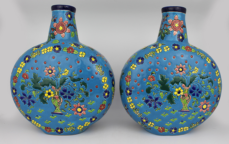 Pair of French Ceramic Moonflask Vases - Image 4 of 5