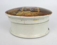 Antique Prattware The Times Pot Lid & Base