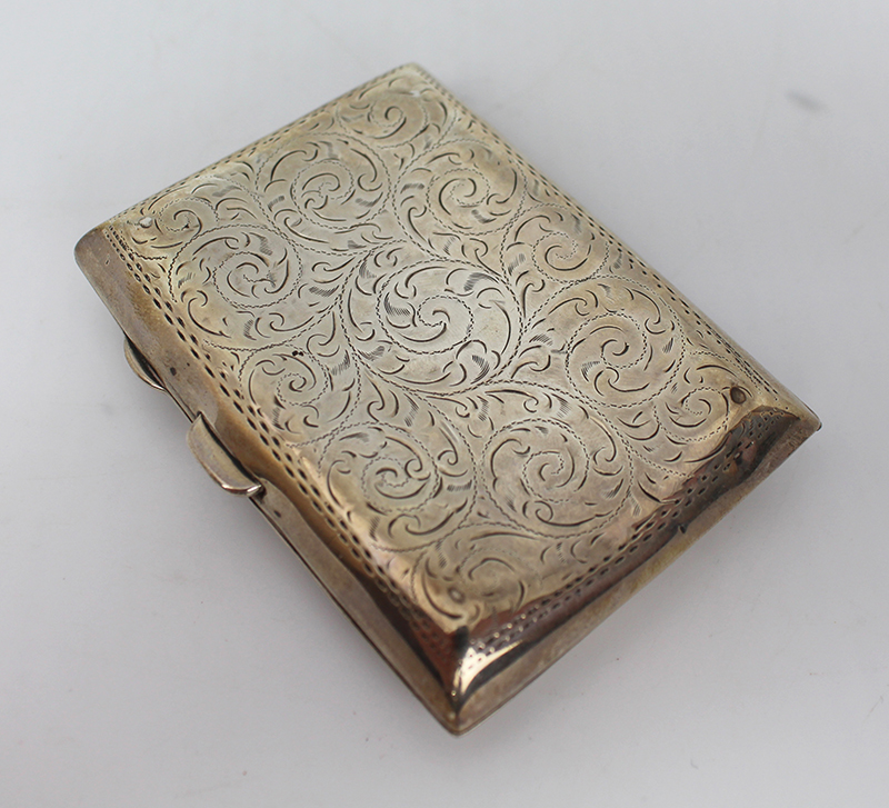Edwardian Solid Silver Cigarette Case by Joseph Gloster - Image 5 of 5