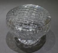 Vintage Cut Glass Crystal Rose Bowl