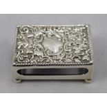 Late Victorian Sterling Silver Matchbox Holder Chester 1900