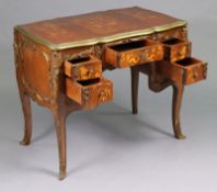 Louis XV style Marquetry Inlaid Brass Bound Desk