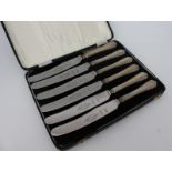 Cased Set of 6 Dessert Knives Sheffield 1931