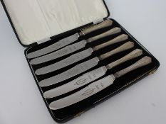 Cased Set of 6 Dessert Knives Sheffield 1931