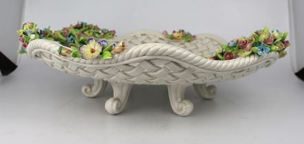 Vintage Capodimonte Flower Encrusted Centrepiece Bowl