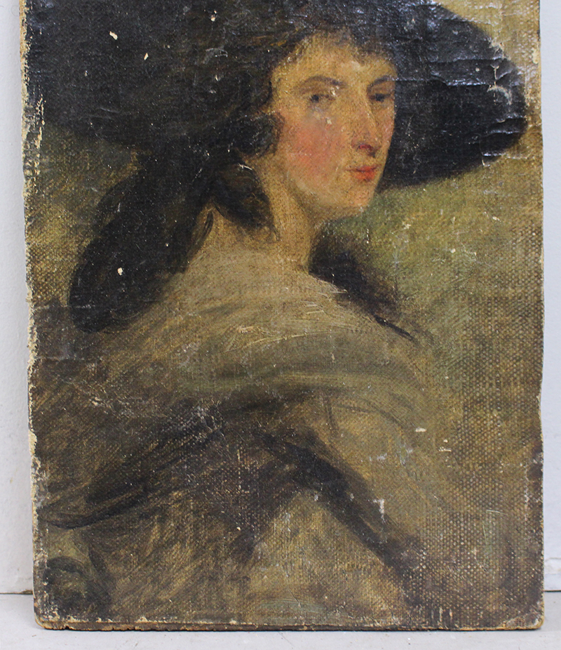 Small Lady Oil on Board English Early 18th c. - Image 4 of 9