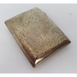 Edwardian Solid Silver Cigarette Case by Joseph Gloster