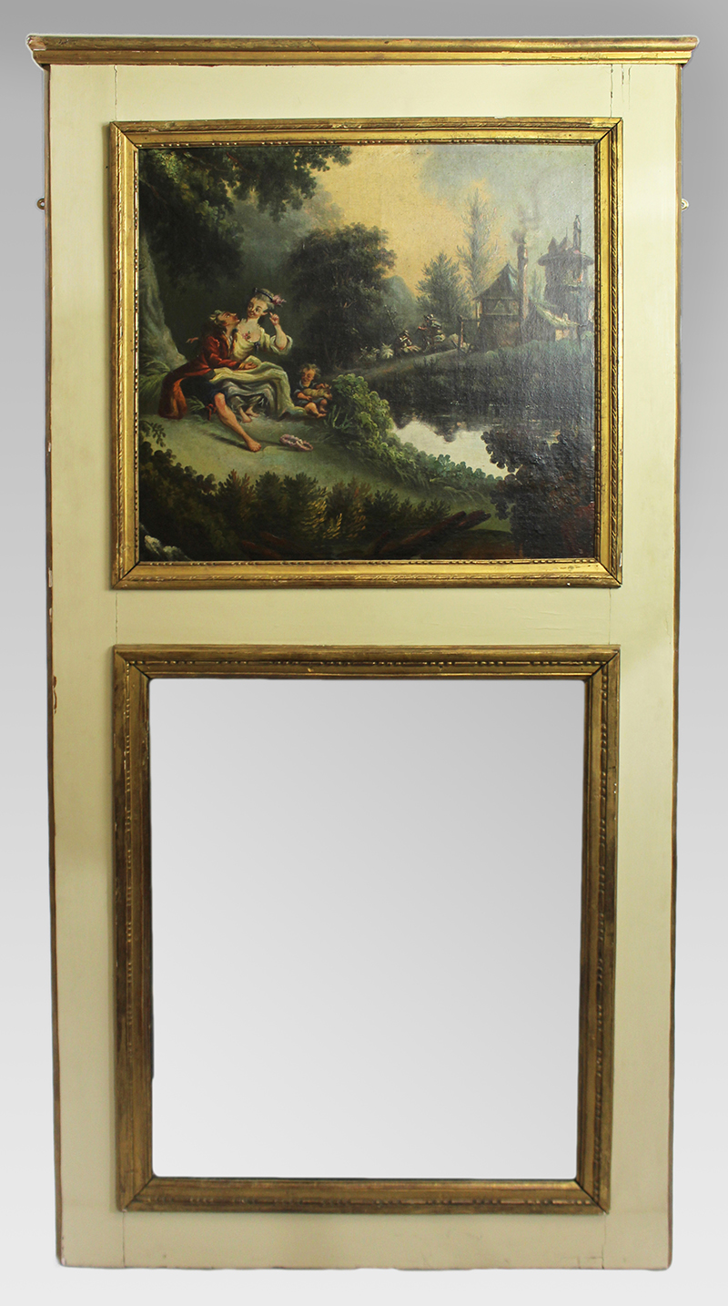 Tall French Antique Chateau Trumeau Mirror c.1890 - Image 3 of 9
