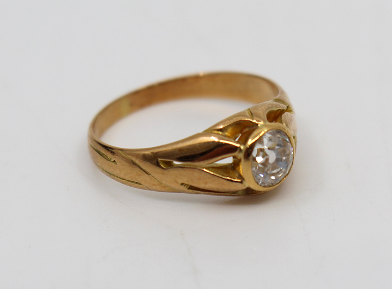 Early 20th c. 15 ct Rose Gold 0.52 carat Diamond Ring - Image 2 of 8