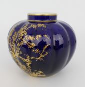 Late Victorian Royal Crown Derby Cobalt Blue & Gilded Vase