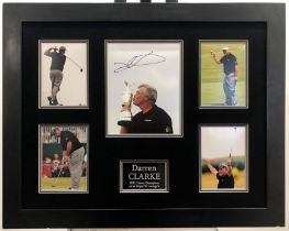 Darren Clarke Framed Original Signature Presentation.