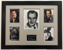 Vincent Price Framed Original Signature Presentation