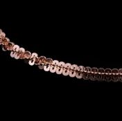 New! Italian Made Rose Gold Overlay Sterling Silver Alternate Margarita Chain