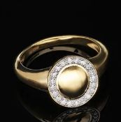 New! Diamond Ring in Vermeil Yellow Gold Plated Sterling Silver