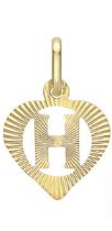 New! 9K Yellow Gold Diamond Initial U Pendant