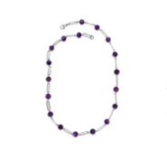 New! Amethyst Necklace in Stainless Steel