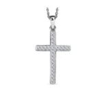 New! Cubic Zirconia Sterling Silver Cross Pendant with Chain