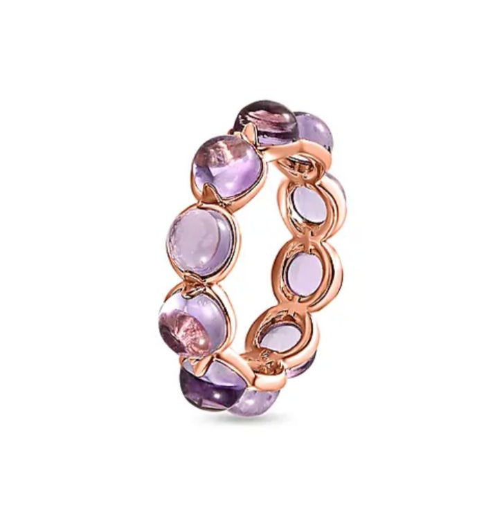 New! Pink Amethyst Band Ring in 18K Rose Gold Vermeil Plated Sterling Silver - Image 3 of 4