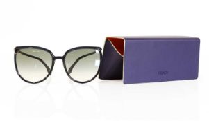 Fendi Dark Blue/ Grey Framed Sunglasses FF 0432/ G/ S with Case & Certificate NEW