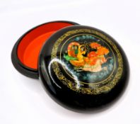 Vintage Russian Hand Painted Lacquer Box Artist Signed