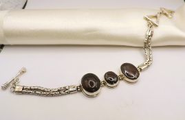 Artisan Sterling Silver Zoisite Gemstone Bracelet with Gift Box