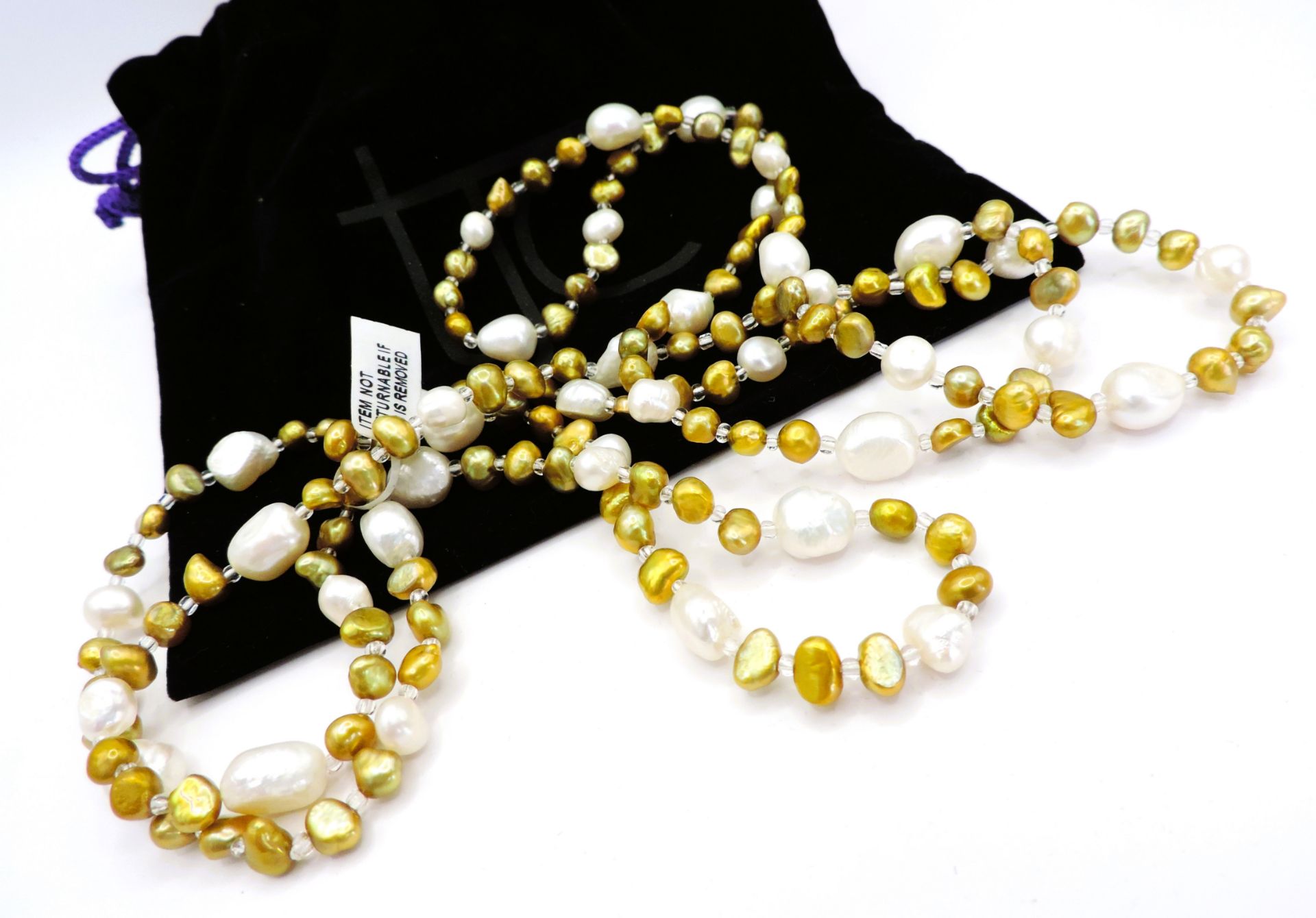 48 inch Opera Length Cultured Pearl Necklace New with Gift Pouch - Image 3 of 3