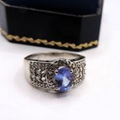 Sterling Silver Tanzanite Ring New with Gift Pouch