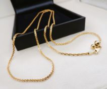 18k Gold on Sterling Silver 24 inch Necklace New with Gift Pouch