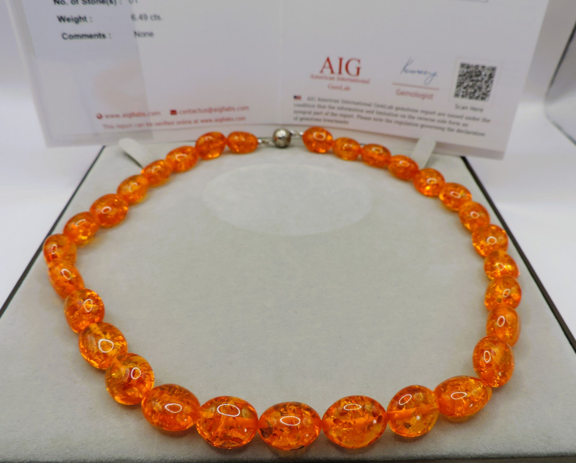 Natural Certified AAAA Grade Baltic Amber Necklace Silver Clasp New with Gift Box - Image 2 of 8