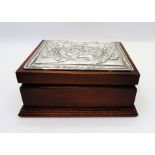 Silver Mounted Mahogany Jewellery Casket Carr's of Sheffield c.1993