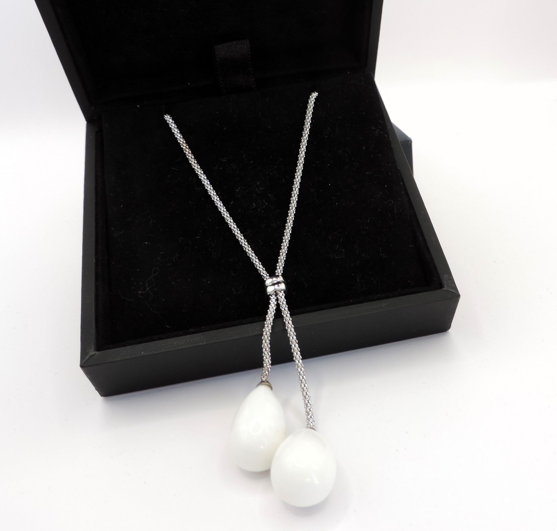 Sterling Silver Lariat Necklace New with Gift Box - Image 2 of 3