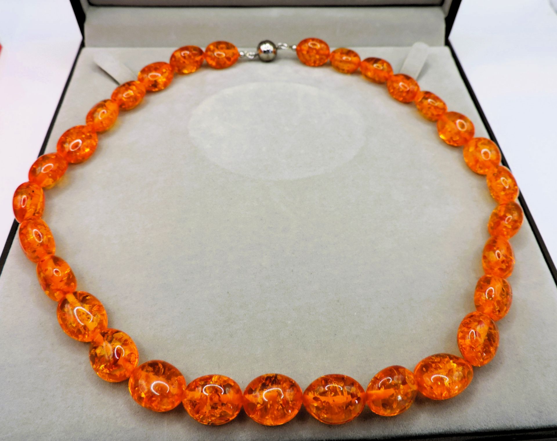 Natural Certified AAAA Grade Baltic Amber Necklace Silver Clasp New with Gift Box - Image 5 of 8