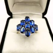 Sterling Silver Sapphire Ring 3cts New with Gift Pouch
