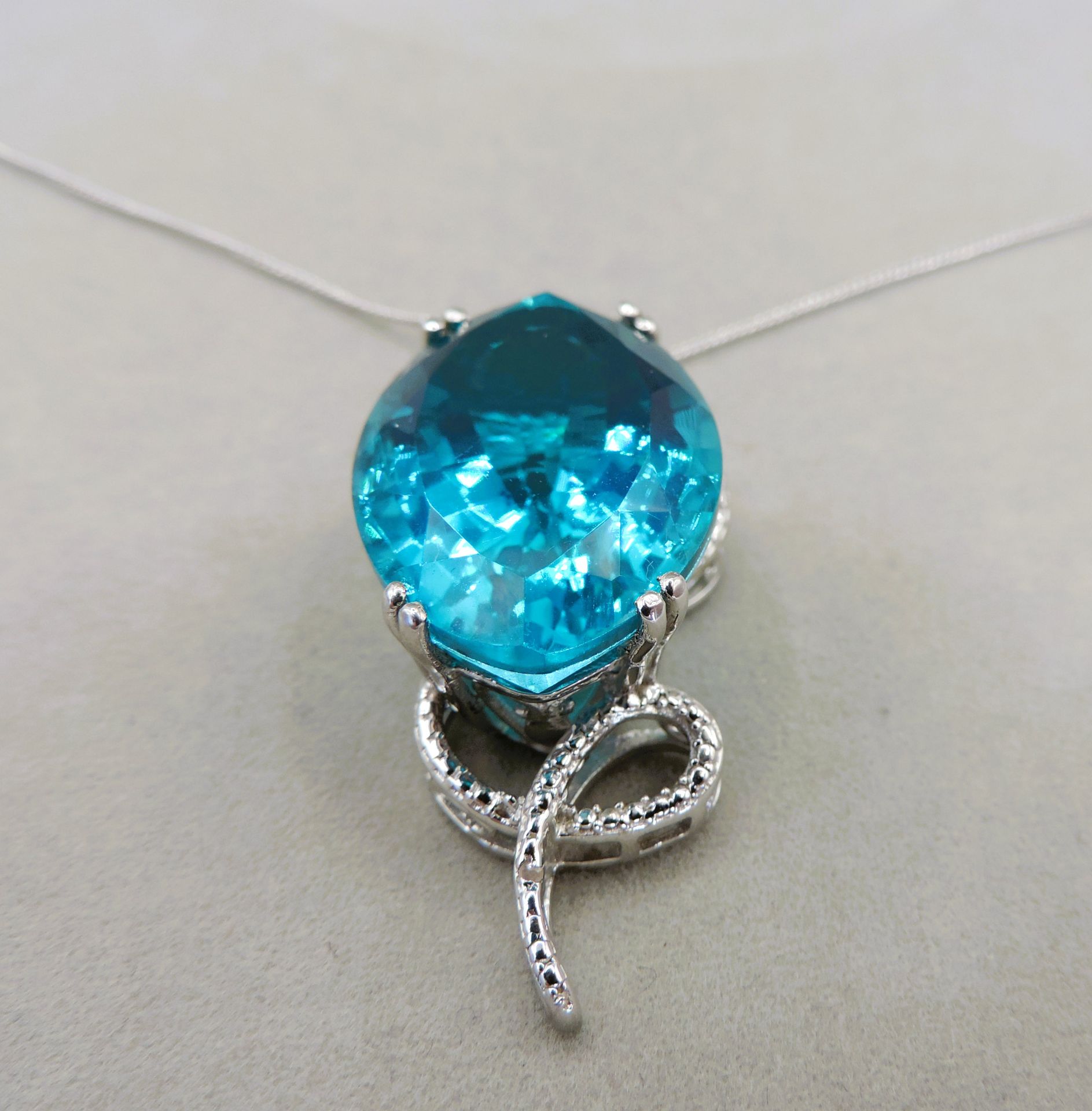 Sterling Silver Topaz Necklace New With Gift Box - Image 3 of 7