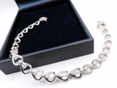 Sterling Silver White Sapphire Gemstone Bracelet with Gift Box